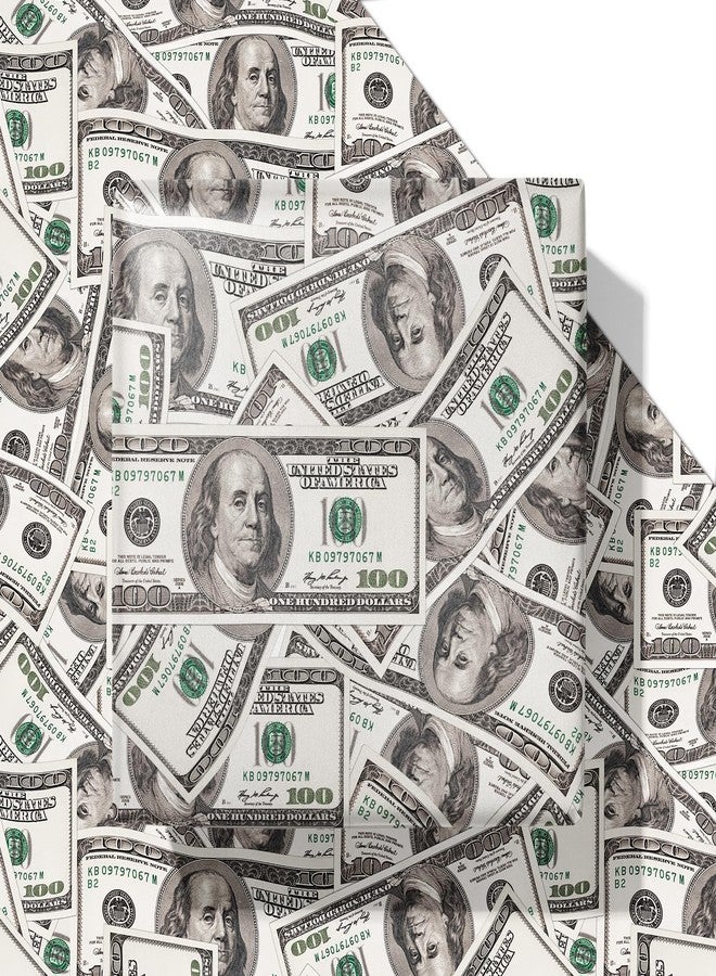 Vnaaem Funny Wrapping Paper for Men Women Adults - 6 Pcs Dollar Bills Design Money Gift Wrap for Birthday Party Holiday Christmas Anniversary - Image 1