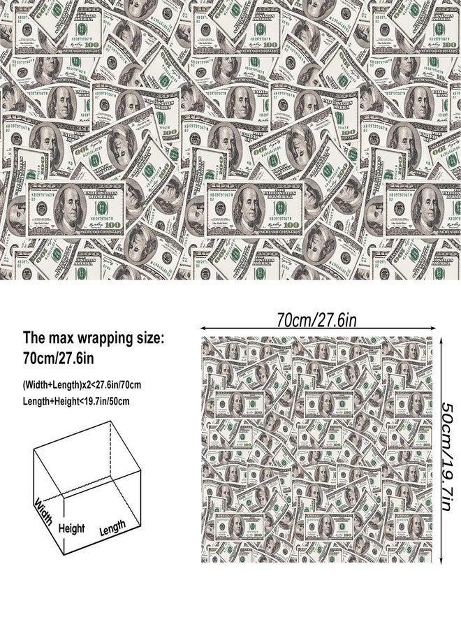 Vnaaem Funny Wrapping Paper for Men Women Adults - 6 Pcs Dollar Bills Design Money Gift Wrap for Birthday Party Holiday Christmas Anniversary - Image 3