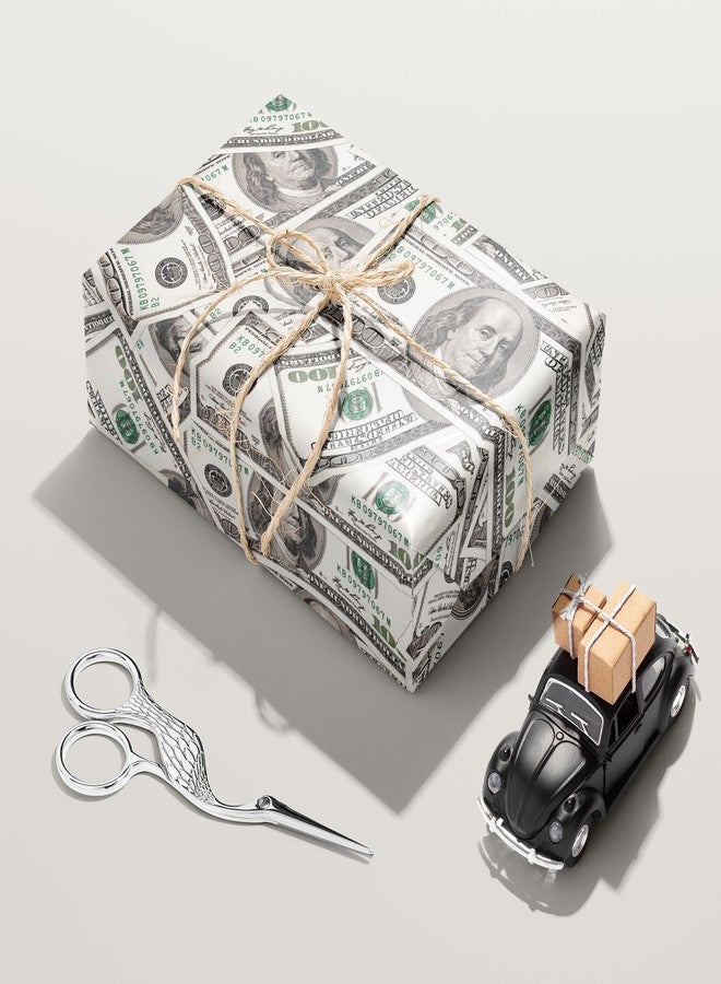 Vnaaem Funny Wrapping Paper for Men Women Adults - 6 Pcs Dollar Bills Design Money Gift Wrap for Birthday Party Holiday Christmas Anniversary - Image 2