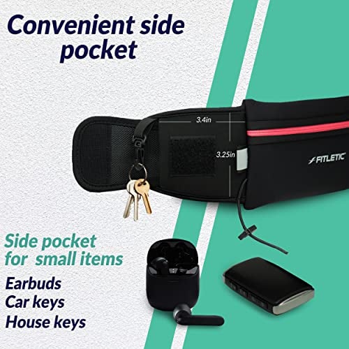 Fitletic Running Belt with Side Pocket, Loops for Energy Gels, Race Bib Number Holder. Waist Pack Water Resistant Phone Holder. Model Ultimate II - Image 3