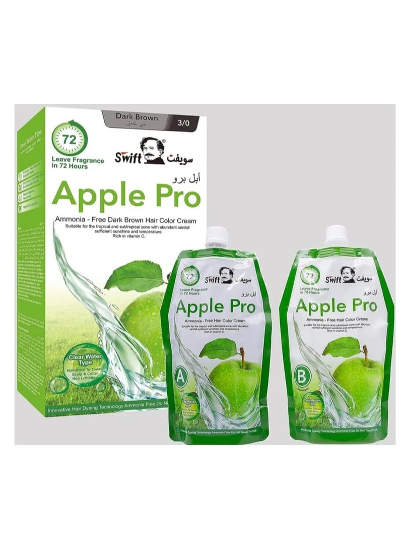 Swift Apple Pro Ammonia - free dark brown Hair Color Cream (500mlx2)