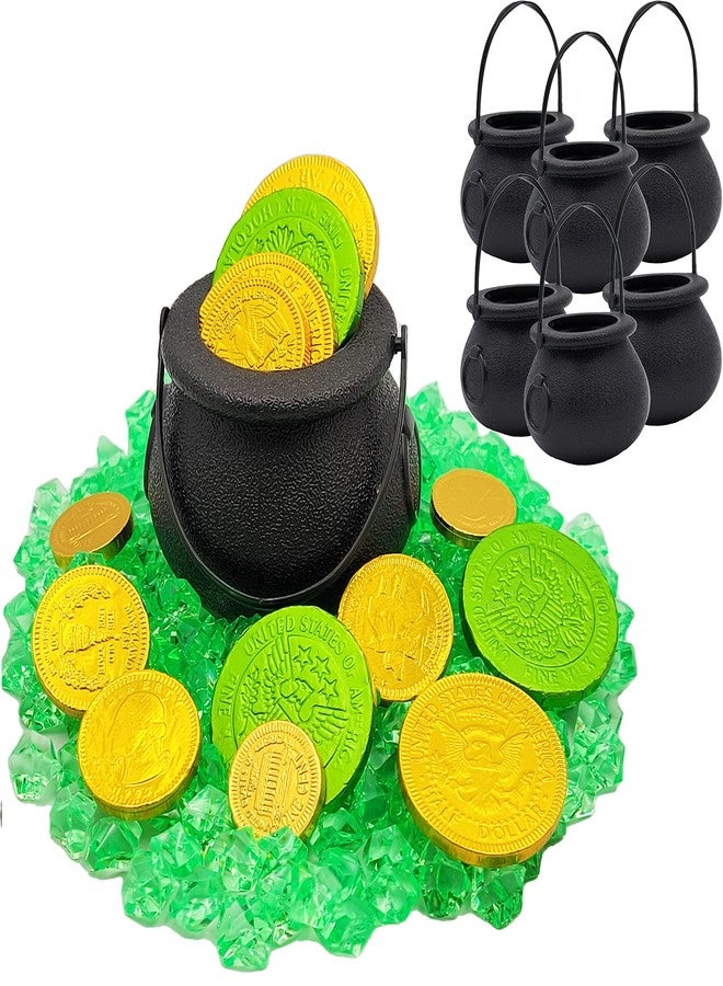 Chochkees Black Candy Cauldron Kettles, Party Decoration Supplies, St. Patrick's 3" Inches (6-Pack) Witch Cauldron, Candy Bucket, Cauldron Pot - Image 1