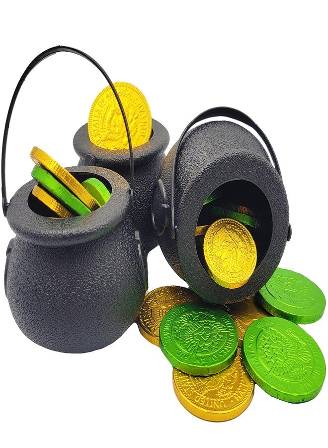 Chochkees Black Candy Cauldron Kettles, Party Decoration Supplies, St. Patrick's 3" Inches (6-Pack) Witch Cauldron, Candy Bucket, Cauldron Pot - Image 5