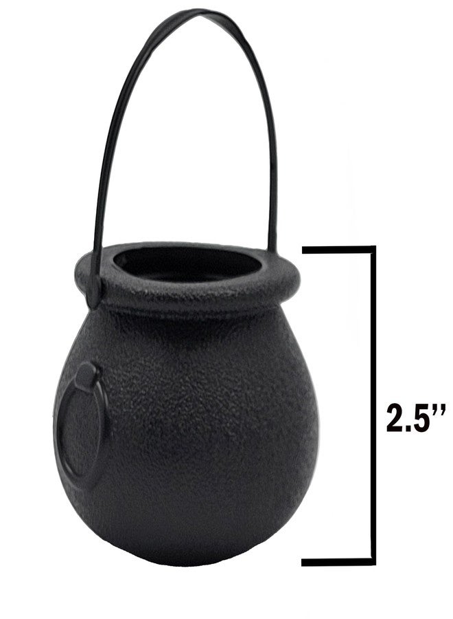 Chochkees Black Candy Cauldron Kettles, Party Decoration Supplies, St. Patrick's 3" Inches (6-Pack) Witch Cauldron, Candy Bucket, Cauldron Pot - Image 2