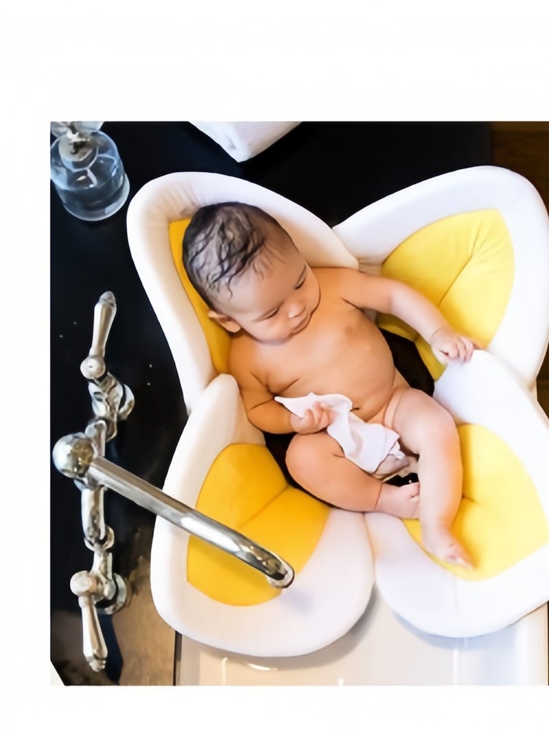 شور حوض استحمام مريح لمقعد استحمام الطفل على شكل زهرة (4 بتلات) - مثالي للأطفال من 0 إلى 6 أشهر - يناسب جميع الأحواض - Image 5