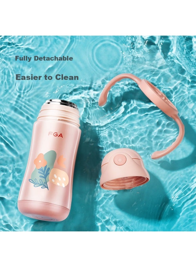 Fga Fuguang Children's Insulated Cup, Kindergarten Baby Straw Cup, 316 Stainless Steel Handle Water Bottle, Blue - Image 4