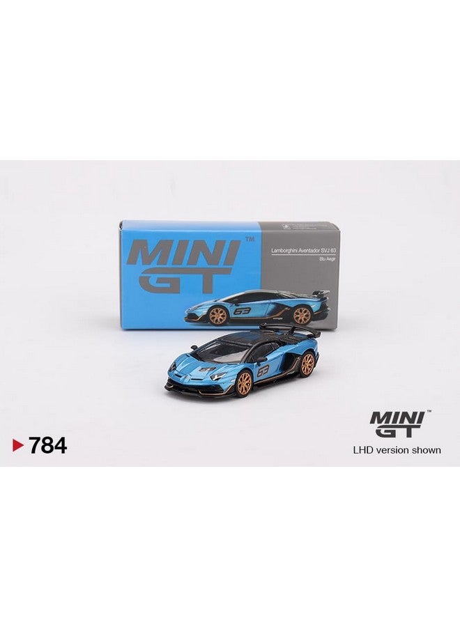 Diecast Collectibles Model Car Compatible with Mini GT 1:64 Lamborghini Aventador SVJ 63 Blu Aegir Limited Edition MGT00784 - Image 2