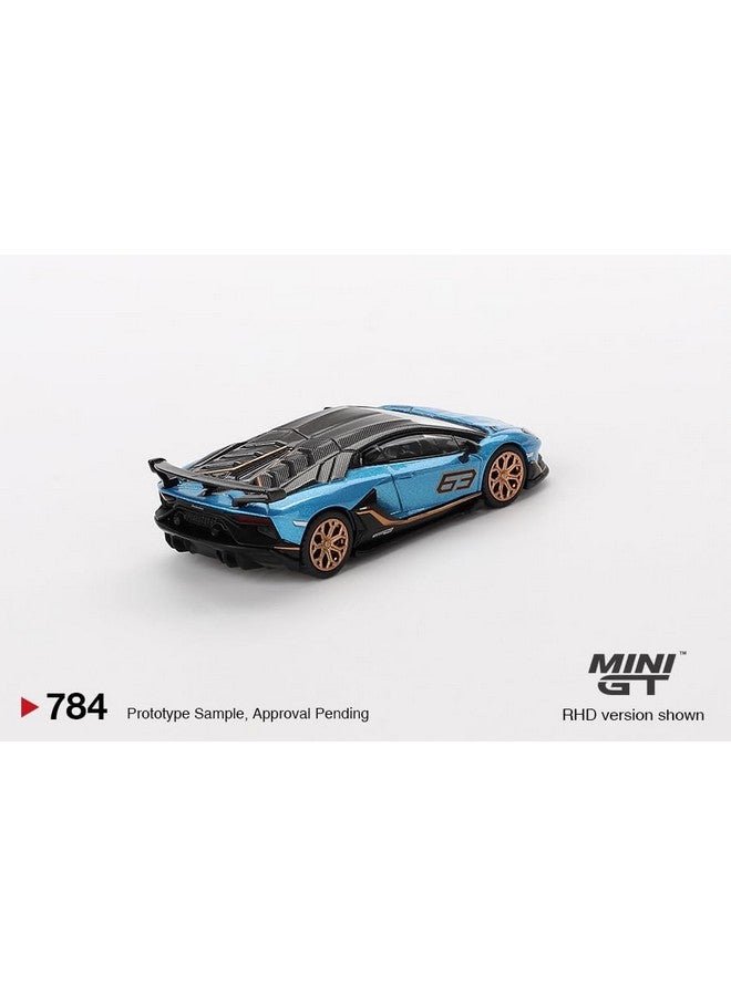 Diecast Collectibles Model Car Compatible with Mini GT 1:64 Lamborghini Aventador SVJ 63 Blu Aegir Limited Edition MGT00784 - Image 3