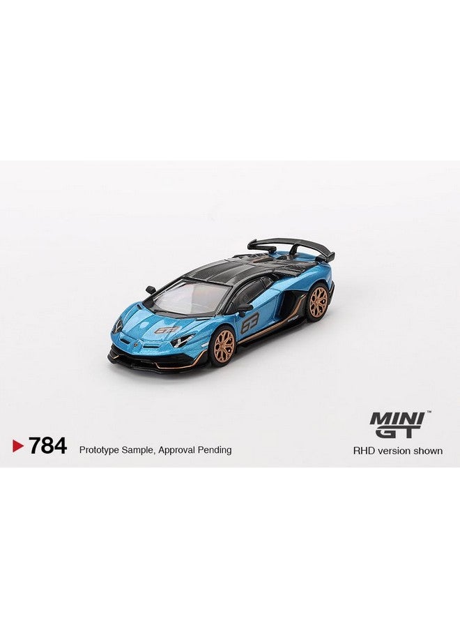 Diecast Collectibles Model Car Compatible with Mini GT 1:64 Lamborghini Aventador SVJ 63 Blu Aegir Limited Edition MGT00784 - Image 4