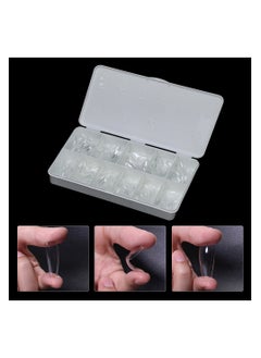 brunson Soft Gel Tips Medium Almond Glossy Thin C Curve Clear Nail Tips 550pcs Fully Covered  - Image 4