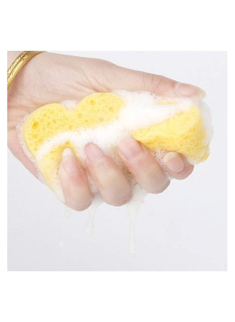 RATSAW - 4 Pcs Baby Bath Sponges Cute Shower Sponges in Different Shapes Soft Absorbent Natural Wood Pulp Bathing Cotton for Kids Infant - Image 1