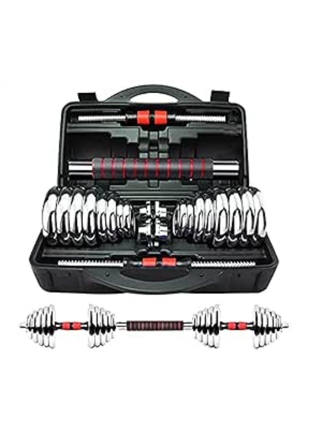 City York Adjustable Chrome Dumbbell and Connecting Rod Set for Weightlifting Workouts -20 - Image 1