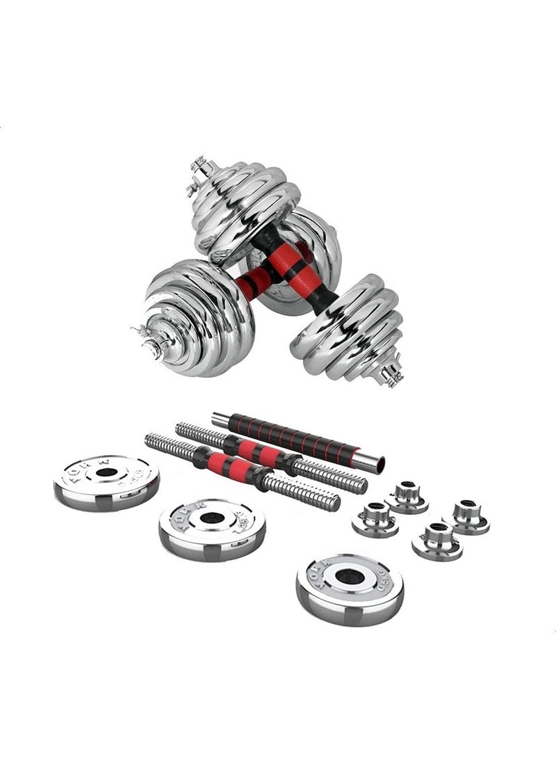 City York Adjustable Chrome Dumbbell and Connecting Rod Set for Weightlifting Workouts -20 - Image 2