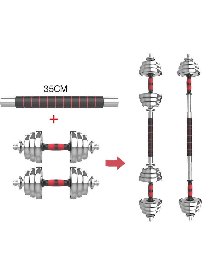 City York Adjustable Chrome Dumbbell and Connecting Rod Set for Weightlifting Workouts -20 - Image 3
