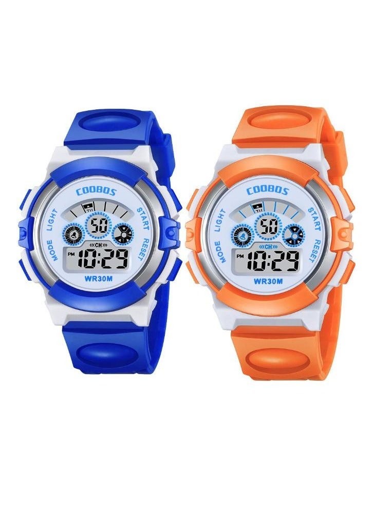 COOBOS 4PCS Children's Waterproof Rubber Digital Watch - Image 2