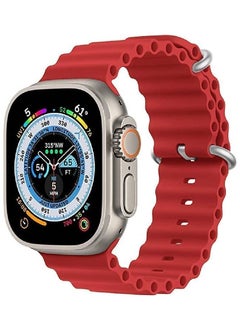 Sport New Silicone Band Compatible with Smart Watch Ultra Ocean 42/44/45/49mm Strap for iWatch Series Ultra 8 7 6 5 SE Red