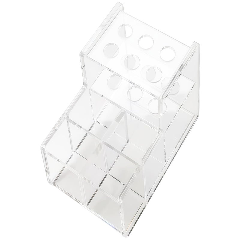 Acrylic Dental Tool Organizer with 12 Test Tube Holes Transparent Storage Box - Image 2