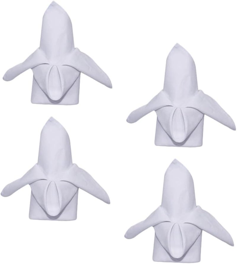 White Cotton Cloth Napkins 4 Pack Thick Washable for Dining Weddings Restaurants - Image 1