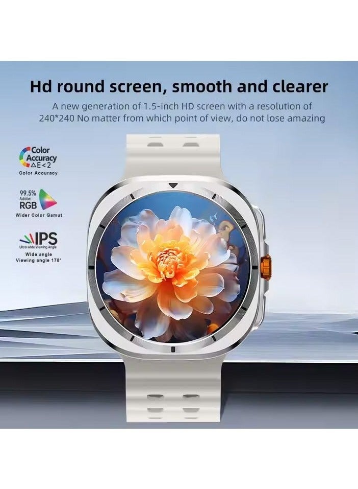 WISME ساعة WS-X1 الذكية الفائقة للرجال والنساء باللون الأسود الأنيق مع ثلاث خيارات أحزمة أنيقة وكابل شحن متضمن - Image 4