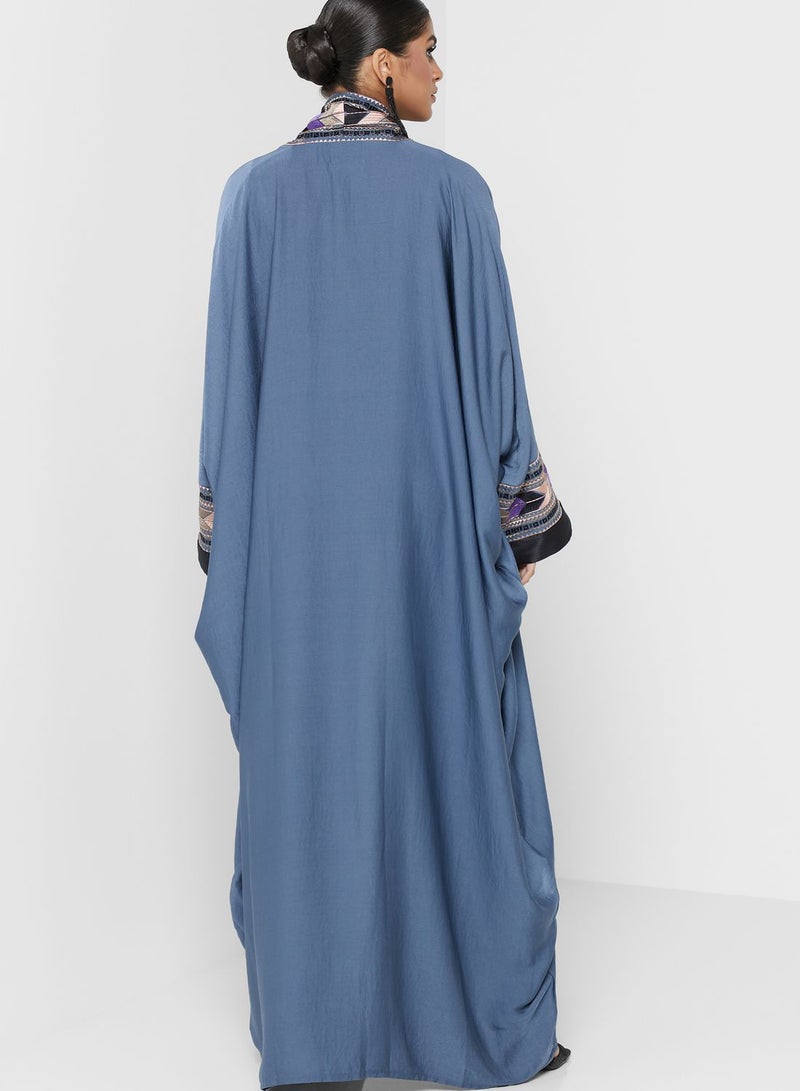 Tiered Embroidered Abaya