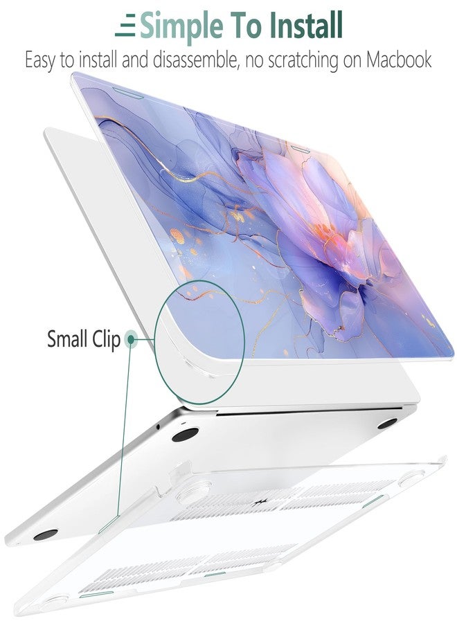 TWOLSKOO M4 MacBook Air 15 inch Case 2025-2023 Release Model M4 A3241 M3 A3114 M2 A2941, Plastic Hard Shell with Screen Protector & Keyboard Cover & Type C Adapter, Blue Marble - Image 4