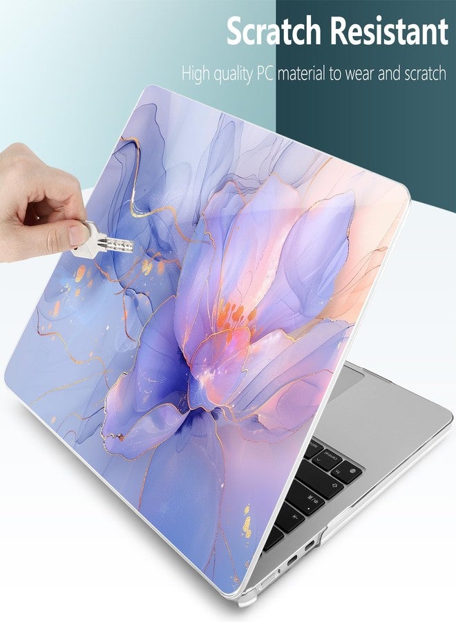 TWOLSKOO M4 MacBook Air 15 inch Case 2025-2023 Release Model M4 A3241 M3 A3114 M2 A2941, Plastic Hard Shell with Screen Protector & Keyboard Cover & Type C Adapter, Blue Marble - Image 5