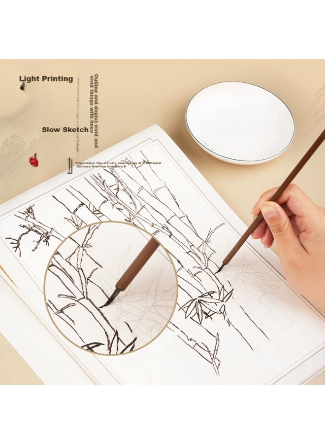 Deyue Chinese Painting White Drawing Beginner Set Of Two Pieces： Animals And Figures Edition, Tracing Book For Chinese Painting And Calligraphy For Beginners - Image 3