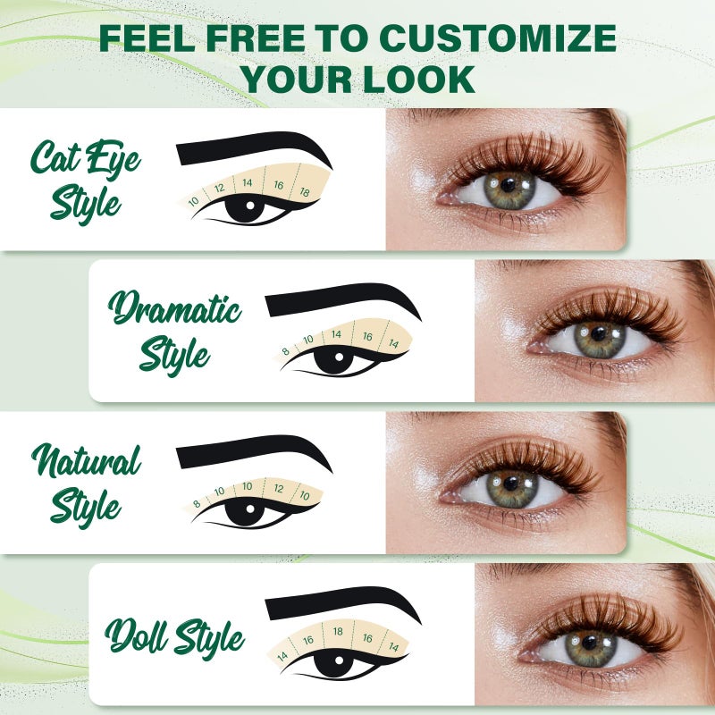 KEYYOU Brown Lash Clusters 144pcs Eyelash Clusters 8-18MIX D Curl Cluster Lashes Soft Wispy Lash Clusters Natural Look Brown DIY Lash Extension At Home(Brown02-D-8-18MIX) - Image 3