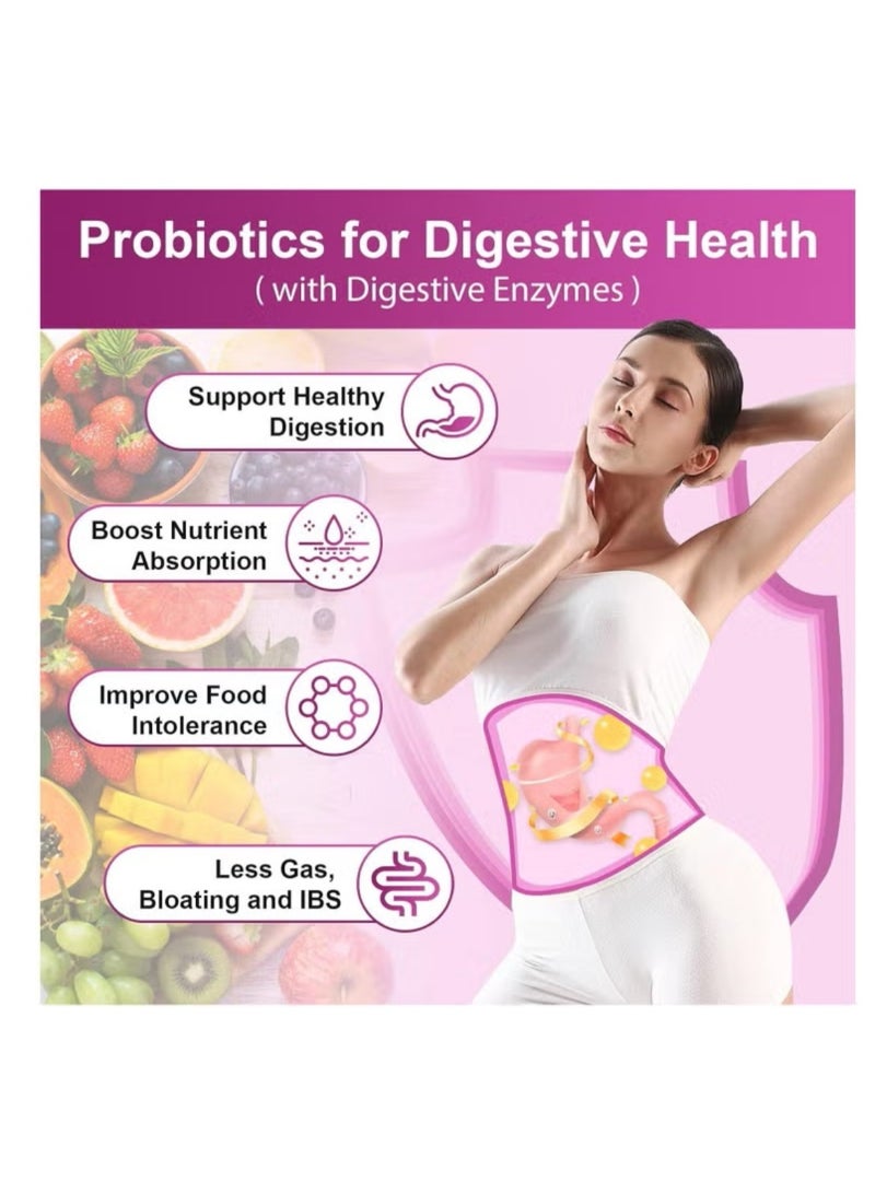 بروبيوتيك لايف للنساء – 100 مليار وحدة CFU، 31 سلالة، 90 كبسولة – مع البريبايوتكس العضوي والتوت البري – يدعم الهضم والمناعة - Image 3