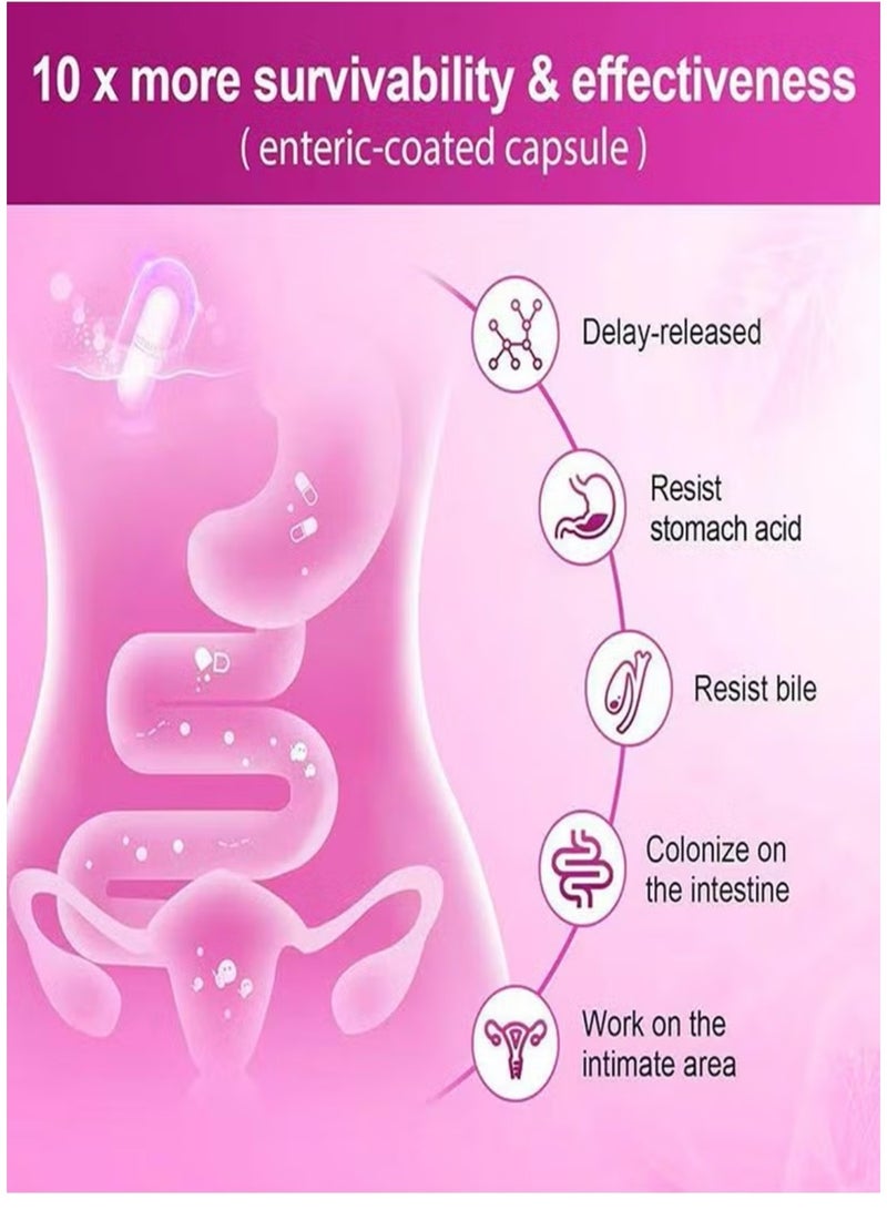 بروبيوتيك لايف للنساء – 100 مليار وحدة CFU، 31 سلالة، 90 كبسولة – مع البريبايوتكس العضوي والتوت البري – يدعم الهضم والمناعة - Image 4