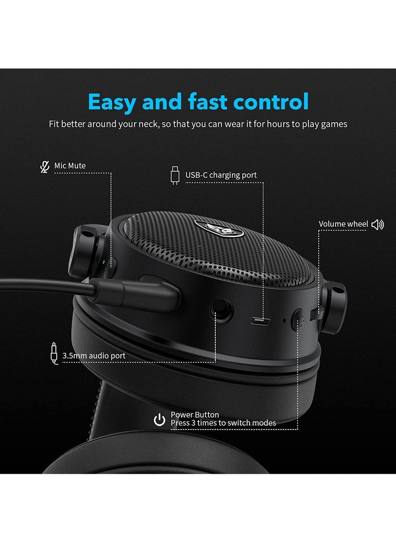 NUBWO - NUBWO G07 Wireless Gaming Headset With Noise Cancelling Mic For  Wireless 2.4G BT. USB Gaming Headset With 3D Surround Sound Soft Memory Earmuffs - Image 1