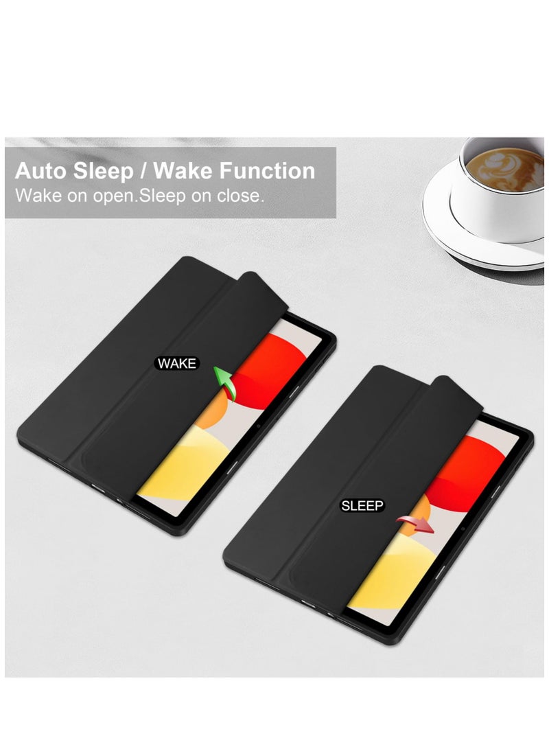 Case For Xiaomi Redmi Pad SE 11.0 Inch Released 2023 Smart Slim Folio Stand Auto Sleep/Wake Cover with Pencil Slot Clear Transparent Back Shell (Black) - Image 5