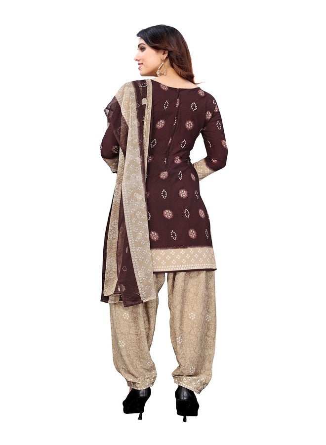 Yashika Women's French Crepe Printed Unstiched Dress Material(SHILPA MAROON) - Image 4