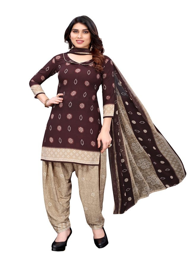 Yashika Women's French Crepe Printed Unstiched Dress Material(SHILPA MAROON) - Image 1