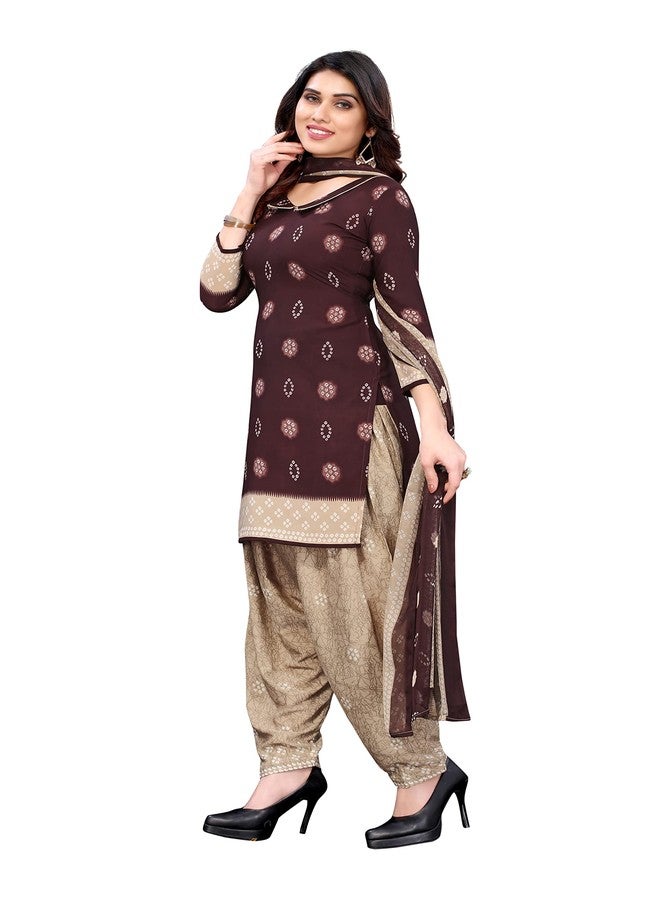Yashika Women's French Crepe Printed Unstiched Dress Material(SHILPA MAROON) - Image 2