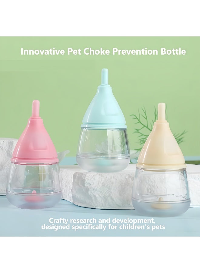 Kitten Bottles for Nursing,Puppy Bottles for Nursing Puppy Milk, Anti-Choking Puppy Feeder Design,with 3pcs Replaceable and Reusable Silicone Nipples for Feeding Newborn Pets (Blue, 40ml+3pcs) - Image 2
