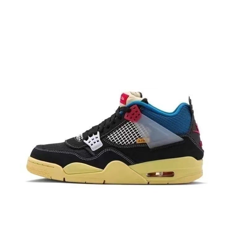 Aj4 أبيض الشراع الكهربائي الأم الأسود الأحمر الأسمنت الأبيض باريس وسادة الهواء أحذية كرة السلة جو 4 غير انزلاق أحذية الرجال والنساء أحذية رياضية - Image 1