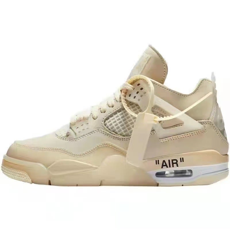Aj4 أبيض الشراع الكهربائي الأم الأسود الأحمر الأسمنت الأبيض باريس وسادة الهواء أحذية كرة السلة جو 4 غير انزلاق أحذية الرجال والنساء أحذية رياضية - Image 3