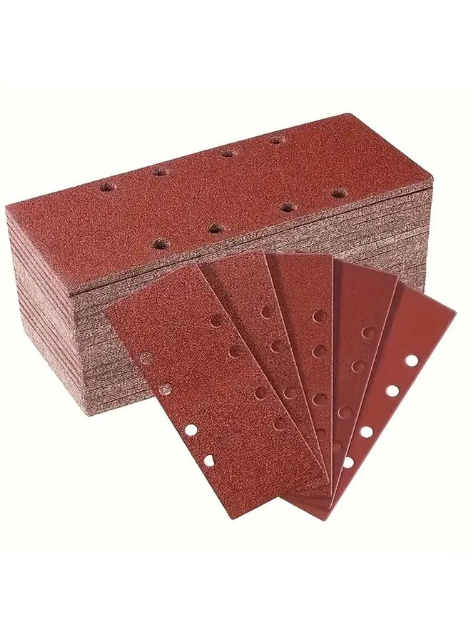 30Pcs 240Grit 8 Hole Rectangular Sandpaper for Metal Polishing Deburring - Image 1