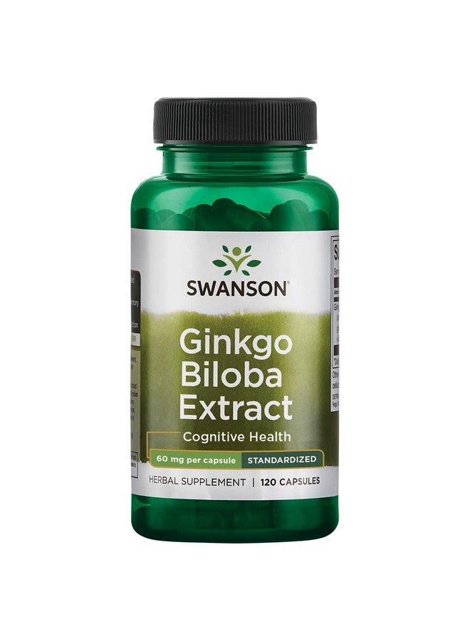 SWANSON Ginkgo Biloba Extract 24% 60 Milligrams 120 Capsules - Image 1