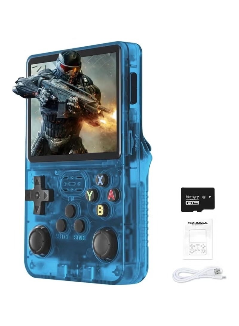 R36S Handheld Game Console, 3.5 Inch IPS Screen Open Source Linux System R36S Game Console, 64G TF Card 10+ Emulator Consola R36S with dual 3D joysticks for boys and girls | Blue - Image 1