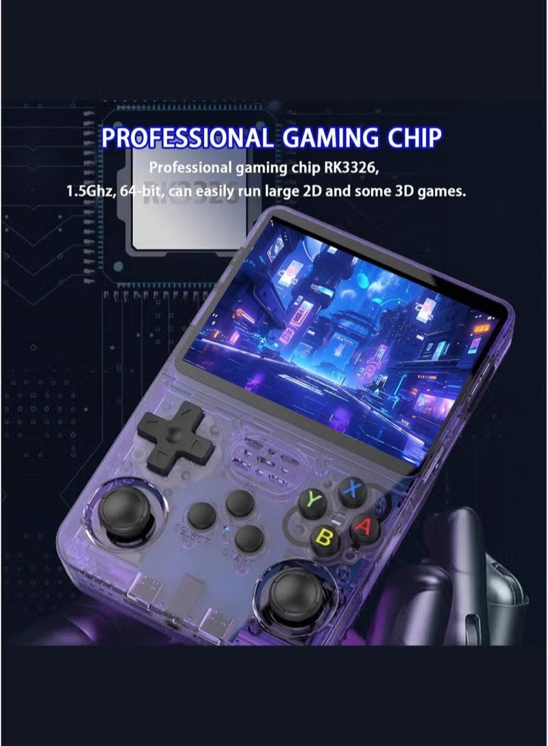 R36S Handheld Game Console, 3.5 Inch IPS Screen Open Source Linux System R36S Game Console, 64G TF Card 10+ Emulator Consola R36S with dual 3D joysticks for boys and girls | Blue - Image 3