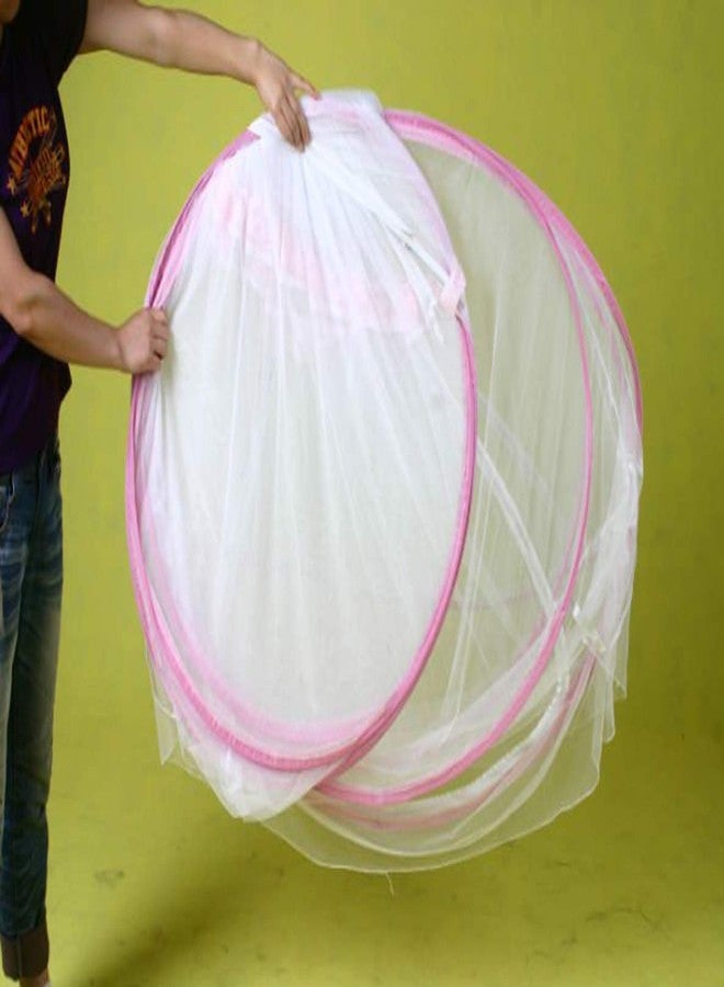 Ans Mosquito net for Double Bed King Size net Foldable with 2 Doors PVC Coated Steel Wire Polyester (Purple) - Image 5