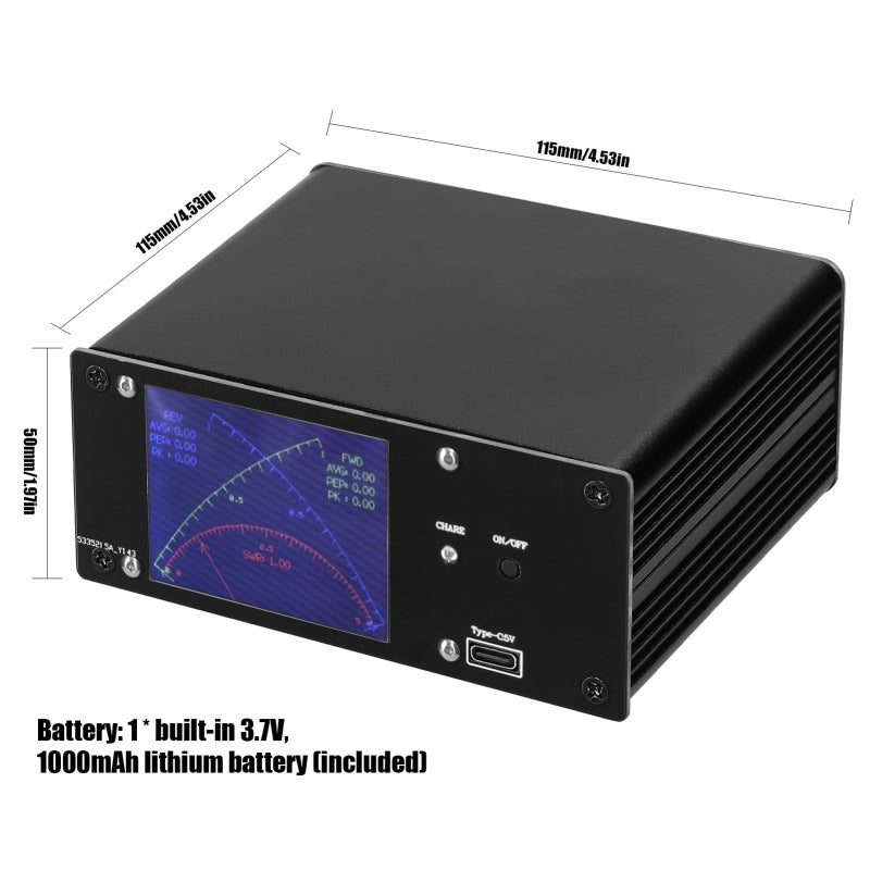 Full Touchscreen Shortwave Power Meter Portable Standing-waves Meter with Over Voltage Standing Waves Ratio Alarm Support AVG Time Adjustment Function - Image 4