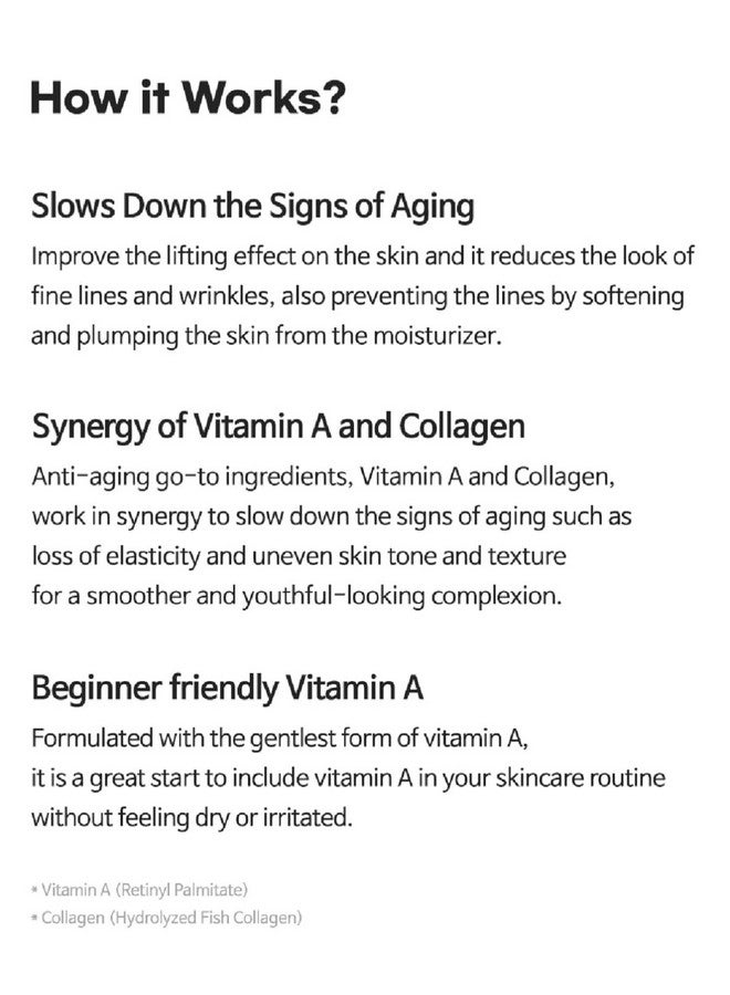 TIA'M TIAM Vita A Anti-Wrinkle Moisturizer 80ml, 1.1% Retinyl Palmitate & 1% Fish Collagen, Korean Anti-Aging Face Cream for Fine Lines, Wrinkles & Firmness - Image 4