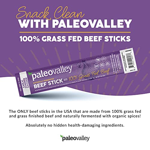 Paleovalley 100% Grass Fed Garlic Summer Sausage Beef Sticks - Delicious Gluten Free Beef Snack - High Protein Keto Friendly - Image 3
