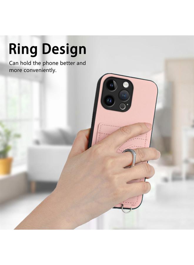 اس-توب جراب لهاتف iPhone 15 Pro Max R20 جراب هاتف مزود بحلقة حبل وحامل بطاقات - Image 2