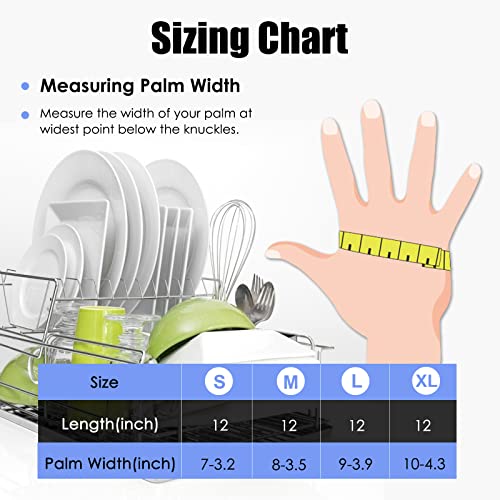 IUCGE Rubber cleaning gloves blue 3 Pairs for Household,Reuseable dishwashing gloves for Kitchen.(3,XL) - Image 2