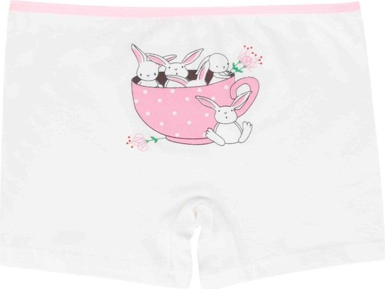 EQru Girls 5 Piece Boxer - Cute Rabbit Patterned 5-Pack Boxer  - Image 2