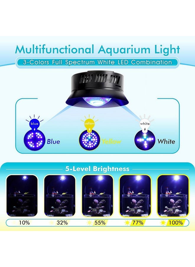 Hygger - hygger 30 Watts Aquarium LED Reef Light, Dimmable Full Spectrum Marine LED Fish Tank Light Saltwater Nano Aquarium LPS SPS Lighting - Image 1